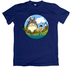 Remera animé studio ghibli mi vecino totoro azul marino