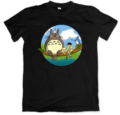 Remera animé studio ghibli mi vecino totoro negra