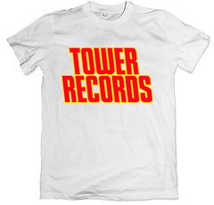 Remera retro disqueria tower records blanca