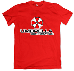 Remera videojuegos resident evil umbrella corps roja