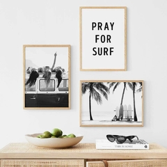 SET DE 3 CUADROS PRAY FOR SURF