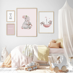 SET DE 4 CUADROS SWEET RABBITS