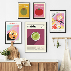 SET DE 5 CUADROS MATCHA