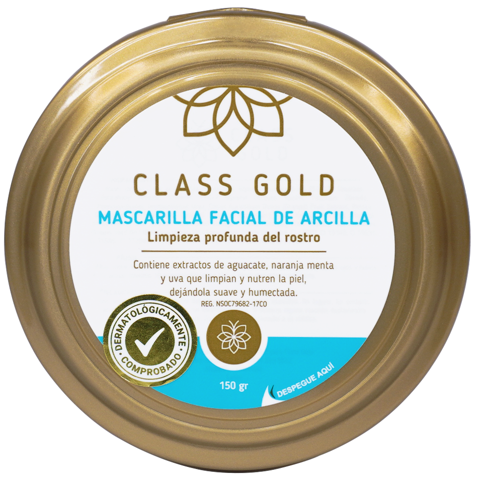 MASCARILLA DE ARCILLA CLASS GOLD PARA EL ROSTRO 150GRS