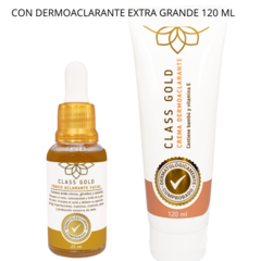 KIT ANTI-MANCHAS CLASS GOLD DERMO ACLARANTE CORPORAL + TÓNICO ACLARANTE FACIAL + MUESTRA GRATIS AGUA MICELAR - Class Gold Cosmetics & Magic Hair Oficial