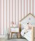 Papel de parede Listrado rosa antigo - Decoração infantil | Loja Printme