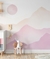 Painel de parede Aquarela montanhas rosa pastel PP0121