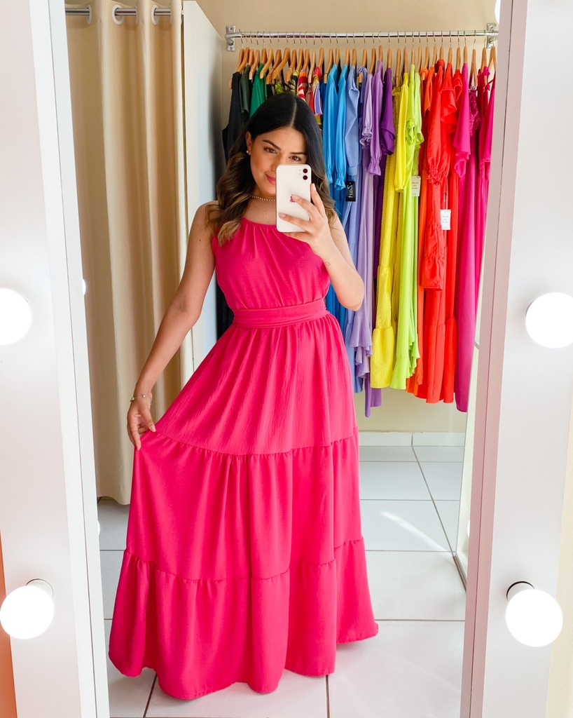 Vestido Longo de Alça (Rosa) - Comprar em Loja Zart