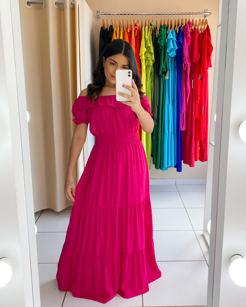 Vestido Longo Ciganinha (Pink) - Comprar em Loja Zart