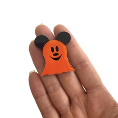 Aplique Mickey Fantasminha Laranja Halloween Acrílico - 2 unidades - comprar online