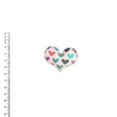 Aplique Coração Glitter Fino Cinza com Corações Coloridos - 2 unidades - comprar online
