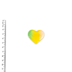 Aplique Coração Grande Mesclado Verde Amarelo e Salmão - 2 unidades - comprar online
