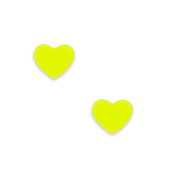 Aplique Coração Redondinho Plano Fosco Verde Neon