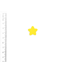 Aplique Estrela Pequena Plana Fosca Arredondada Amarelo - 4 unidades - comprar online