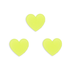 Aplique Coração Redondinho Pequeno Plano Fosco Verde Neon
