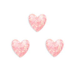 Aplique Coração Pequeno Arredondado Confete Rosa Claro