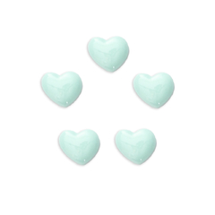 Aplique Mini Coração Liso Arredondado Azul - 10 unidades