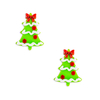Aplique Árvore de Natal Acrílico Bolinhas Vermelhas