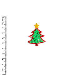 Aplique Árvore de Natal Acrílico com Corações Verdes - 2 unidades - comprar online