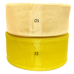 Fita Organza/Voal Sanding Amarelo 15 (38mm) - 5 Metros - comprar online