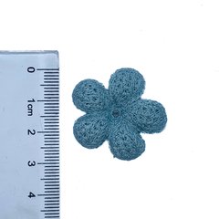 Aplique Flor Tricot Azul - 5 Unidades - comprar online