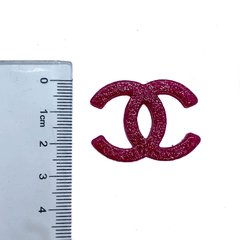 Aplique Logo Chanel Rosa Glitter Emborrachado - 5 Unidades - comprar online