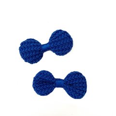 Aplique Lacinho Crochê Pequeno Azul Anil - 5 Unidades