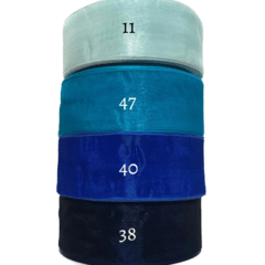 Fita Organza/Voal Sanding Azul 40 (38mm) - 5 Metros - comprar online