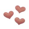 Aplique Coração Glitter Rosa Claro - 10 Unidades