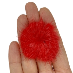 Aplique Pompom Pelinho Médio Metade Vermelho (4.5cm) - 2 unidades - comprar online