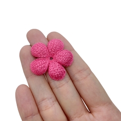 Aplique Flor Tricot Rosa - 2 unidades - comprar online