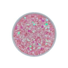 Aplique Confete Coelhinho Holográfico Rosa Claro (4mm)