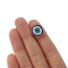 Pingente Metal Olho Grego Azul - 5 unidades - comprar online