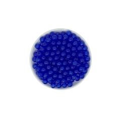 Miçanga Bolinha Transparente Azul Royal (8mm)