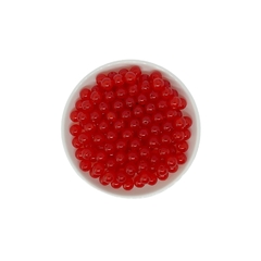 Miçanga Bolinha Transparente Vermelha (8mm)