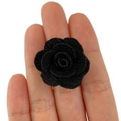 Aplique Flor de Tecido Preta (3cm) - 5 unidades - comprar online