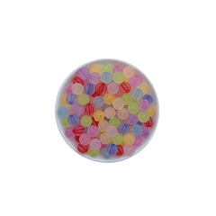 Miçanga Bolinha Risquinhos Colorida Transparente Fosca (10mm)