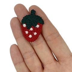Aplique Morango Pequeno Crochê - 2 unidades - comprar online