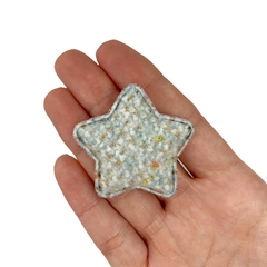 Aplique Estrela Lã Azul Claro Pontos Coloridos - 2 unidades - comprar online