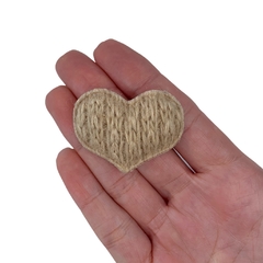 Aplique Coração Lã Trançada Nude - 2 unidades - comprar online