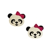 Aplique Panda Glitter Laço Pink (3.5cm)