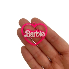 Aplique/Pingente Coração Vazado Barbie Rosa Neon Acrílico - 2 unidades - comprar online
