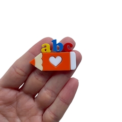 Aplique Lápis laranja ABC Acrílico - 2 unidades - comprar online