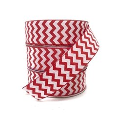 Fita Gorgurão Melaço Chevron Vermelha (25mm) 