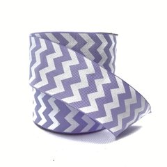 Fita Gorgurão Melaço Chevron Lilás (40mm) 