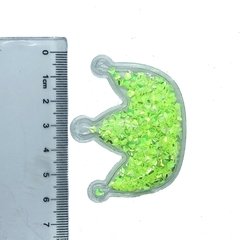 Aplique Coroa De Plástico Com Diamante Verde Neon - 2 Unidades - comprar online