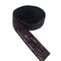 Fita Glitter Lurex Mesclada Azul E Cobre 18mm