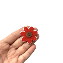 Aplique Flor Botão Vermelho Acrílico - 2 unidades - comprar online