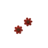 Aplique Flor Pequena Botão Vermelho Acrílico - 2 unidades