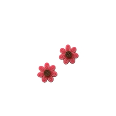 Aplique Flor Pequena Botão Rosa Médio Acrílico - 2 unidades
